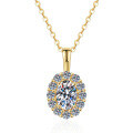 S925 Sterling Silver Moissanite Cultured Emerald Ruby Sapphire Necklace-0-3
