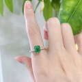 wholesale S925 Sterling Silver New High-Carbon Emerald Green Diamond Ring for Women, Elegant and Skin-Brightening-0-3