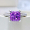 wholesale S925 metal Mu Jing new purple high-carbon diamond ring, fully set with 8*8 women's ring-0-0