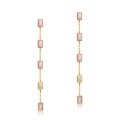 wholesale S925 Sterling Silver Gold-Plated New Korean Light Luxury Style Minimalist Geometric Pink Shell Earrings Long Stud Wholesale-0-4