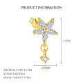 wholesale 925 Sterling Silver Petal Earrings Women, Small Niche Design Luxury Advanced Sense Flower Inlaid Zircon European And American-0-3