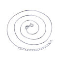 wholesale S925 Sterling Silver Men's Necklace Without Pendant, Bare Chain, Thin Snake Chain, Collarbone Chain, Women's Versatile Layering Minimalist Chain Accessory-0-4