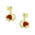 wholesale 925 Sterling Silver Dopamine Earrings for Women, Red Agate Chinese Style Long-Ear Rabbit Jewelry, Dropshipping-0-4