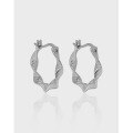wholesale S925 Sterling Silver 684 Korean Version Ins Small and Minimalist Design Mobius Texture Versatile Earrings for Women-0-0