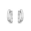 wholesale 925 Sterling Silver Tidal White Shell Double Row Ear Hoops for Women, Ins Light Luxury Premium Feel, Niche and Stylish Ear Accessories-0-6