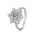 wholesale S925 Sterling Silver Full Moissanite Flower Ring Full Diamond High-End Fashion Versatile Cross-Border Hot Selling Jewelry Wholesale-0-4