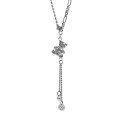wholesale S925 Sterling Silver Korean Version Ins Small and Unique Design Vintage Distressed Bear Ballpoint Chain Textured Necklace for Women-0-5