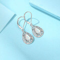 wholesale 925 Sterling Silver Teardrop Synthetic Opal Earrings for Women, European and American Minimalist Luxury, Niche High-End Opal Stone Ear Clips Jewelry-0-3