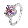 wholesale S925 Sterling Silver 1-Carat Heart-Shaped Moissanite Ring for Women, High-End Sense Jewelry Silver Accessories-0-19
