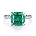 wholesale S925 sterling silver colored gemstone ring for women, Paraiba green emerald high-carbon diamond gemstone ring, live-streaming bestseller-0-4