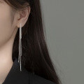 wholesale Sterling Silver S925 Snake Chain Tassel Earrings, Cold Style Long Row Diamond Drop Back Hanging Niche Internet Celebrity Earrings G8893-0-1