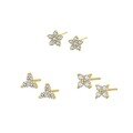 wholesale S925 Sterling Silver Cross-border Star Earrings With Zirconia And Geometric Floral Design-0-0