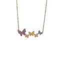wholesale S925 Sterling Silver Exquisite Micro-Inlaid Zircon Butterfly Necklace for Women with Colorful Diamonds, Ethereal and Elegant Collarbone Chain-0-4