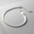 wholesale S925 Sterling Silver Woven Ripple Bracelet, Ins Style Minimalist Design, Elegant Women's Accessory S6318-0-0