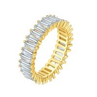 wholesale S925 silver cross-border new square sugar single-row full diamond ring for women,ins-Zircon White Gold US Size 8