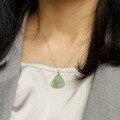 wholesale AU750 18K gold and Hetian jade green jade Buddha pendant for women, with certificate, set with natural big-belly smiling Maitreya jade Buddha-0-2