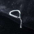 wholesale S925 Sterling Silver Full Diamond Chain Small Design Pull-and-Push Adjustable Row Diamond Ring J9015-0-2