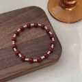 wholesale S925 Sterling Silver Cinnabar Beaded Bracelet for Women, Minimalist, Niche, Elegant, High-end, Korean Style-0-4