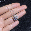 S925 Silver 50-Point Moissanite Snowflake Pendant Necklace for Women-0-1