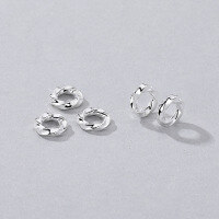 wholesale S925 Sterling Silver Mobius Loop Closed Circle Round Spacer Bead Gasket DIY Stringing Accessories-YP195M/A (small size) 1 piece/piece is about 0.22 grams. If the quantity is large, the labor fee can be calculated accordingly.