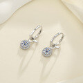wholesale S925 Sterling Silver 1 Carat Moissanite Stylish and Fashionable Earrings Simple Cross-Border New Ear Accessories Stud Earrings-0-2