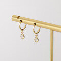 wholesale S925 Silver Single Diamond Teardrop Ear Studs Sweet Korean Style Fresh Women's Ear Jewelry M01885-0-1