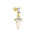 wholesale S925 Sterling Silver Opal Light Luxury Inlaid Sparkling Diamond Marquise Earrings Women's Fashion Simple Versatile Trendy Cross-border-0-4