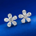 wholesale Sterling silver new 4*6mm petal high carbon diamond earrings women high-end-0-2