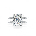 S925 Silver 8-Carat Oval Mint Green Moissanite Ring for Women-0-4