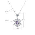 wholesale S925 Sterling Silver Cross-Border New Colorful Moissanite Snowflake Pendant with Advanced Design Sense Collarbone Chain Christmas Gift-0-14