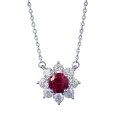 wholesale S925 Metal New Fashion Socialite Style One-Carat Pigeon Blood Red Necklace Pendant for Women, Daily Wear-0-4