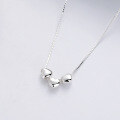 wholesale S925 Silver Cloud Tide Pavilion Fashion Minimalist Personality Internet-Famous Ins Style Sweet and Cool Heart Pendant Versatile Trendy Necklace for Women-0-0