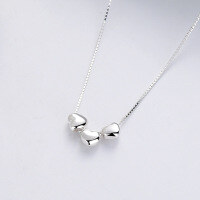 wholesale S925 Silver Cloud Tide Pavilion Fashion Minimalist Personality Internet-Famous Ins Style Sweet and Cool Heart Pendant Versatile Trendy Necklace for Women-YFL610/approx. 2.5g 925 silver