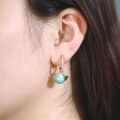 wholesale S925 Sterling Silver Inlaid with Amazonite, Fashionable and Adorable Little Dolphin Earrings, Luxury and Unique Style, Wholesale from Manufacturer-0-1