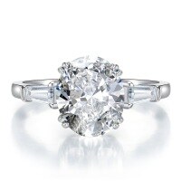 wholesale 925 Silver New Oval 9*11 High Carbon Diamond Ring Women's Simulated Large Diamond Ring for Live Streaming Distribution-White No. 6