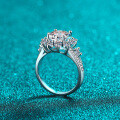 S925 Sterling Silver 3ct Moissanite Sunflower Ring for Women Wholesale-0-1