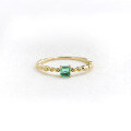 wholesale Wholesale jewelry manufacturers 10K gold minimalist geometric fashion commuter emerald ring-0-1