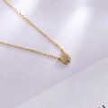 wholesale S925 gold-plated sterling silver zirconia petal cherry blossom necklace for women, stackable simple and elegant collarbone chain, Dunli wholesale-0-1