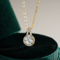 14K Gold Plated 925 Silver Moissanite Pendant Necklace for Women Cross-border Supply-0-4