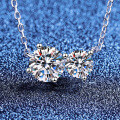 S925 Sterling Silver 15ct Moissanite Necklace, Gemini Minimalist Wholesale-0-0
