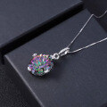 wholesale 925 Silver Fashionable Light Luxury Irregular Multicolored Crystal Pendant European and American Personalized Shaped Colored Gemstone Necklace-0-2