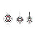 wholesale Designer-style natural garnet enamel earrings with a unique hoop design, 925 silver and colored gemstone earrings-0-4