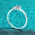 S925 Sterling Silver Full Moissanite Women's Ring, Minimalist and Versatile-0-1