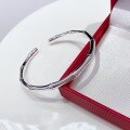 wholesale S999 Pure Silver Bamboo Joint Bangle Women Original Niche Design Openable Minimalist Sterling Silver Bracelet Birthday Gift-0-2