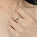 wholesale Plated in Silver and Gold, Dunli Mesh Lace Ring, Fashionable Ins Style Women's Ring with Zircon, Elegant and Light Luxury Ring, New for 2025-0-2