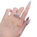 wholesale S925 Sterling Silver Round White Diamond 10 Light Luxury Personality Ring Vintage Fashion Commuter Style-0-4