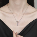 925 Sterling Silver 1ct Moissanite Snake Pendant Necklace, Cross-border New-0-2