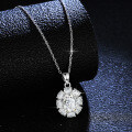 Sterling Silver Wholesale Necklace with Emerald Cut Oval Moissanite-0-0