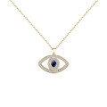 wholesale 925 Sterling Silver Evil Eye Necklace with Zircon, Niche Luxury High-End European and American Foreign Trade Jewelry Wholesale-0-8