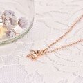 wholesale 18K Gold Fashion Commuter Floral Pendant Women's Ins Fresh Sweet 9K Rose Gold Plain Gold Necklace Pendant One-Click Dropshipping-0-1